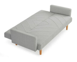 Home Detail Ryan 3 Seater Fabric Chevron Design Wooden Leg Frame Clic-Clac Sofabed, Light Grey - thumbnail 7
