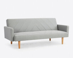 Home Detail Ryan 3 Seater Fabric Chevron Design Wooden Leg Frame Clic-Clac Sofabed, Light Grey - thumbnail 2