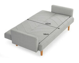 Home Detail Ryan 3 Seater Fabric Chevron Design Wooden Leg Frame Clic-Clac Sofabed, Light Grey - thumbnail 4