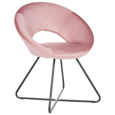 Beliani Dining Chair Rachel Velvet Pink - image 1