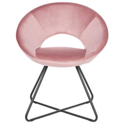 Beliani Dining Chair Rachel Velvet Pink - thumbnail 4