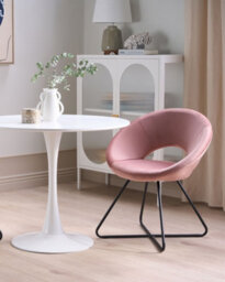 Beliani Dining Chair Rachel Velvet Pink - thumbnail 2