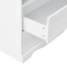 Wyld And Coco Littlenest White Changing Table Dresser With Shelves And Drawers - Compact Nursery Storage - thumbnail 8
