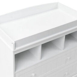 Wyld And Coco Littlenest White Changing Table Dresser With Shelves And Drawers - Compact Nursery Storage - thumbnail 7