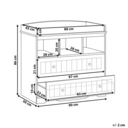 Wyld And Coco Littlenest White Changing Table Dresser With Shelves And Drawers - Compact Nursery Storage - thumbnail 4