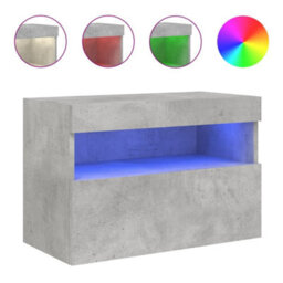 Berkfield Durable Tv Wall Cabinet With Led Lights Concrete Grey 60X30X40 Cm