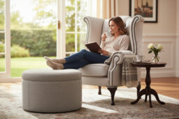 Chesterfield High Back Wing Chair Shelly Grove Leather Bespoke In Queen Anne Style - thumbnail 3