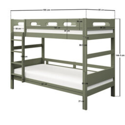 Flair Elijah Detachable Wooden Bunk Bed Green - thumbnail 6