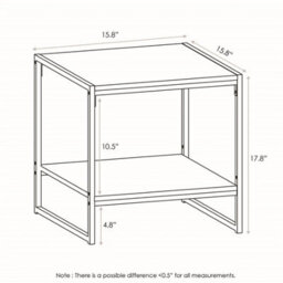 Walplus Camnus Contemporary End Table For Living Rooms, French Oak Grey Finish - thumbnail 3