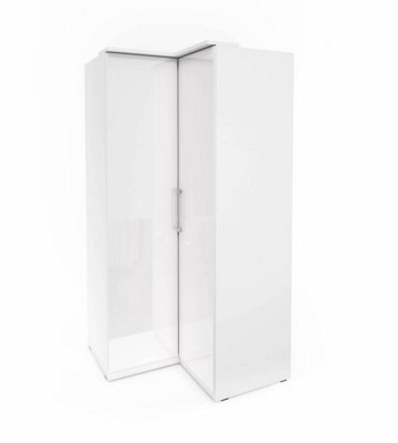Arte Optima 16 Corner Wardrobe In Sleek White - Spacious & Stylish, H2170mm W1090mm D630mm - image 1