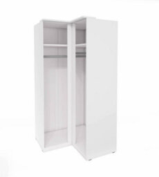 Arte Optima 16 Corner Wardrobe In Sleek White - Spacious & Stylish, H2170mm W1090mm D630mm - thumbnail 2