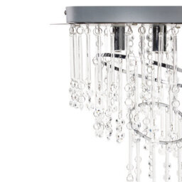 Wyld And Coco Glam Lighting Chandelier 35Cm Polished Chrome Frame With Clear Crystal Cascade Pendant - thumbnail 4