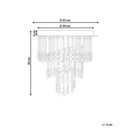 Wyld And Coco Glam Lighting Chandelier 35Cm Polished Chrome Frame With Clear Crystal Cascade Pendant - thumbnail 3