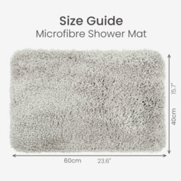 Allure Bath Fashions Shaggy Microfibre Bath Mat Non-Slip 40 X 60Cm - Light Grey - thumbnail 6