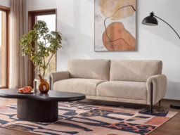 Beliani Sofa 3 Seater Skaro Chenille Beige - thumbnail 2