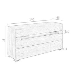 Angel Cerda Elegant Walnut Sideboard With Polished Steel And Led Lighting - thumbnail 6