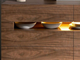 Angel Cerda Elegant Walnut Sideboard With Polished Steel And Led Lighting - thumbnail 4