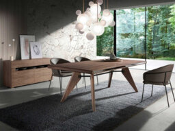Angel Cerda Elegant Walnut Sideboard With Polished Steel And Led Lighting - thumbnail 3