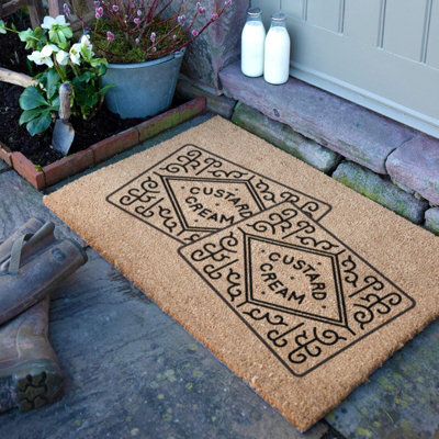 Artsy Doormats Two Custard Creams Coir Doormat (90X60Cm) - image 1