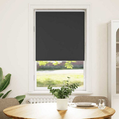 Walplus Black Blackout Roller Blind 75X130 Cm, Fabric Width 70.7 Cm Polyester - image 1