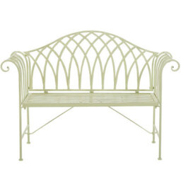 Beliani Garden Bench Milazzo 130 Cm Metal Light Green - thumbnail 1