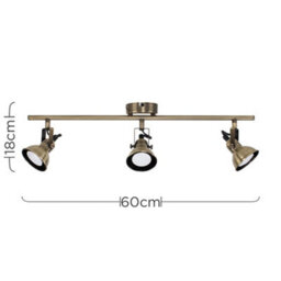 Valuelights Brunel Gold Ceiling Bar Spotlight And Gu10 Spotlight Led 5W Warm White 3000K Bulbs - thumbnail 5