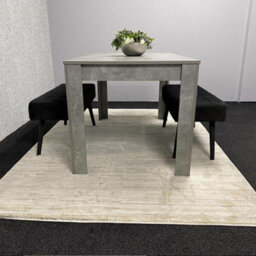 Kosy Koala Dining Table Set Of Modern Grey Table And 2 Black Velvet Benches Dining Room Furniture - thumbnail 2