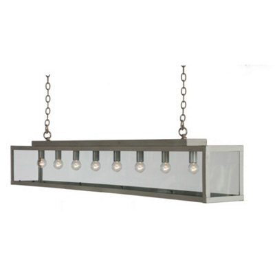 Luminosa Lighting Luminosa Zenia 8 Light Straight Bar Pendant Ceiling Light Gray