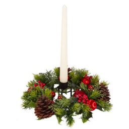 Dibor Set Of 2 Vintage Style Table Centrepiece Christmas Candle Holder - thumbnail 2