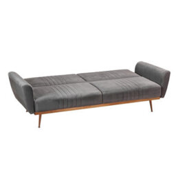 LPD Nico Grey Click Clack Sofa Bed - Stylish Comfort With Luxe Velvet & Copper Accents - thumbnail 4