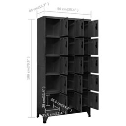 Vidaxl Locker Cabinet Anthracite 90X40X180 Cm Steel - thumbnail 8