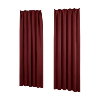 Deconovo Super Soft Blackout Curtains Pencil Pleat Curtains Thermal Insulated Curtains For Girls Room W55 X L54 Inch Red 2 Panels