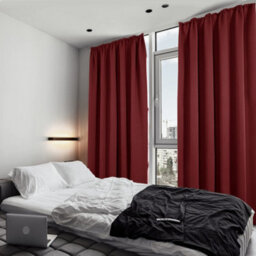 Deconovo Super Soft Blackout Curtains Pencil Pleat Curtains Thermal Insulated Curtains For Girls Room W55 X L54 Inch Red 2 Panels - thumbnail 5