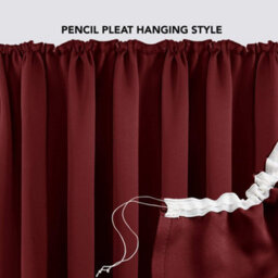 Deconovo Super Soft Blackout Curtains Pencil Pleat Curtains Thermal Insulated Curtains For Girls Room W55 X L54 Inch Red 2 Panels - thumbnail 4