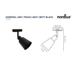 Nordlux Konieklink Metal Track Spot Light Adjustable Head Black,mains - thumbnail 4