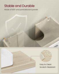 LEDREM Under Sink Bathroom Cabinet, Under Sink Storage Cabinet, 2 Compartments Behind The Door, Fits Various Washbasins, With Feet - thumbnail 5