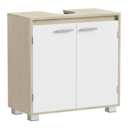 LEDREM Under Sink Bathroom Cabinet, Under Sink Storage Cabinet, 2 Compartments Behind The Door, Fits Various Washbasins, With Feet - thumbnail 2
