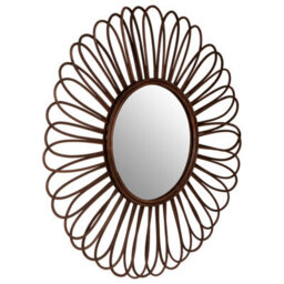 Orsina Batu Rattan Black Circular Wall Mirror - thumbnail 2
