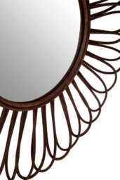 Orsina Batu Rattan Black Circular Wall Mirror - thumbnail 4