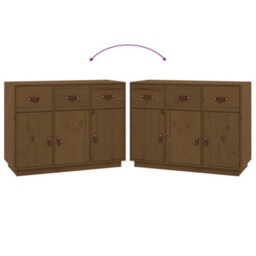 Berkfield Sideboard Honey Brown 100X40X75 Cm Solid Wood Pine - thumbnail 8