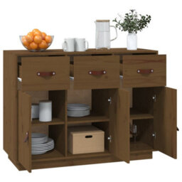 Berkfield Sideboard Honey Brown 100X40X75 Cm Solid Wood Pine - thumbnail 4