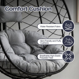 Homemiyn Gray Hanging Chair, Bird's Nest Swing Chair, Technical Fabric - thumbnail 7