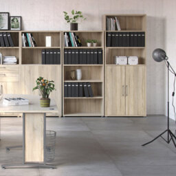 Furniture To Go Prima Bookcase 5 Shelves With 2 Doors In Oak - thumbnail 5