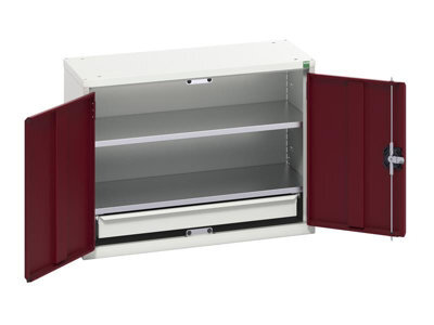 Bott 16929103.24 Verso Economy Wall Cupboard 2 Shelf + 1 Drawer 800mm Crimson Red
