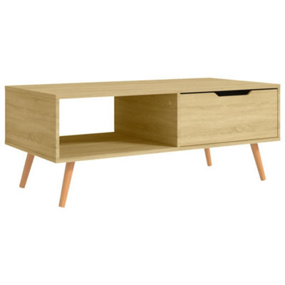 Berkfield Elegant Coffee Table Sonoma Oak 100X49.5X43 Cm Engineered Wood - image 1