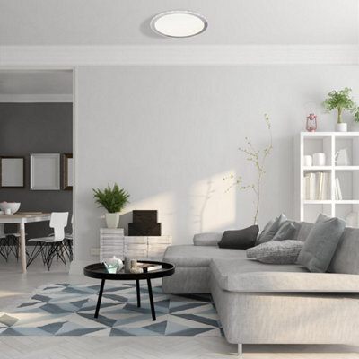 Milagro Layla Stylish White Ceiling Lamp 26W Led Dimmable With Invluded Remote Shade Designed To Give The Effect Of A Starry Sky - image 1