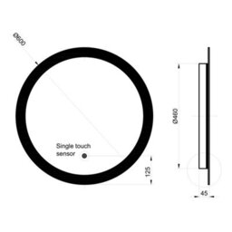FNX Bathrooms Lunar Led Mirror With Demister Pad 600 Dia Wall Mounted Bathroom Mirror - thumbnail 6