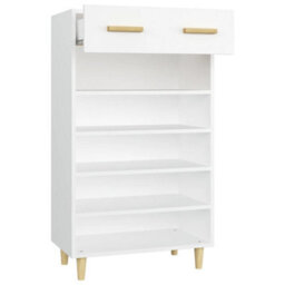 Berkfield Shoe Cabinet White 60X35X105 Cm Engineered Wood - thumbnail 7