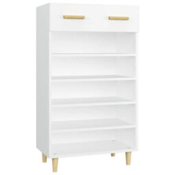 Berkfield Shoe Cabinet White 60X35X105 Cm Engineered Wood - thumbnail 2