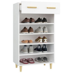 Berkfield Shoe Cabinet White 60X35X105 Cm Engineered Wood - thumbnail 5